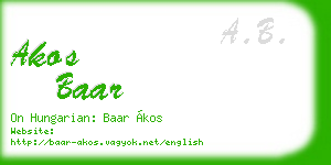 akos baar business card